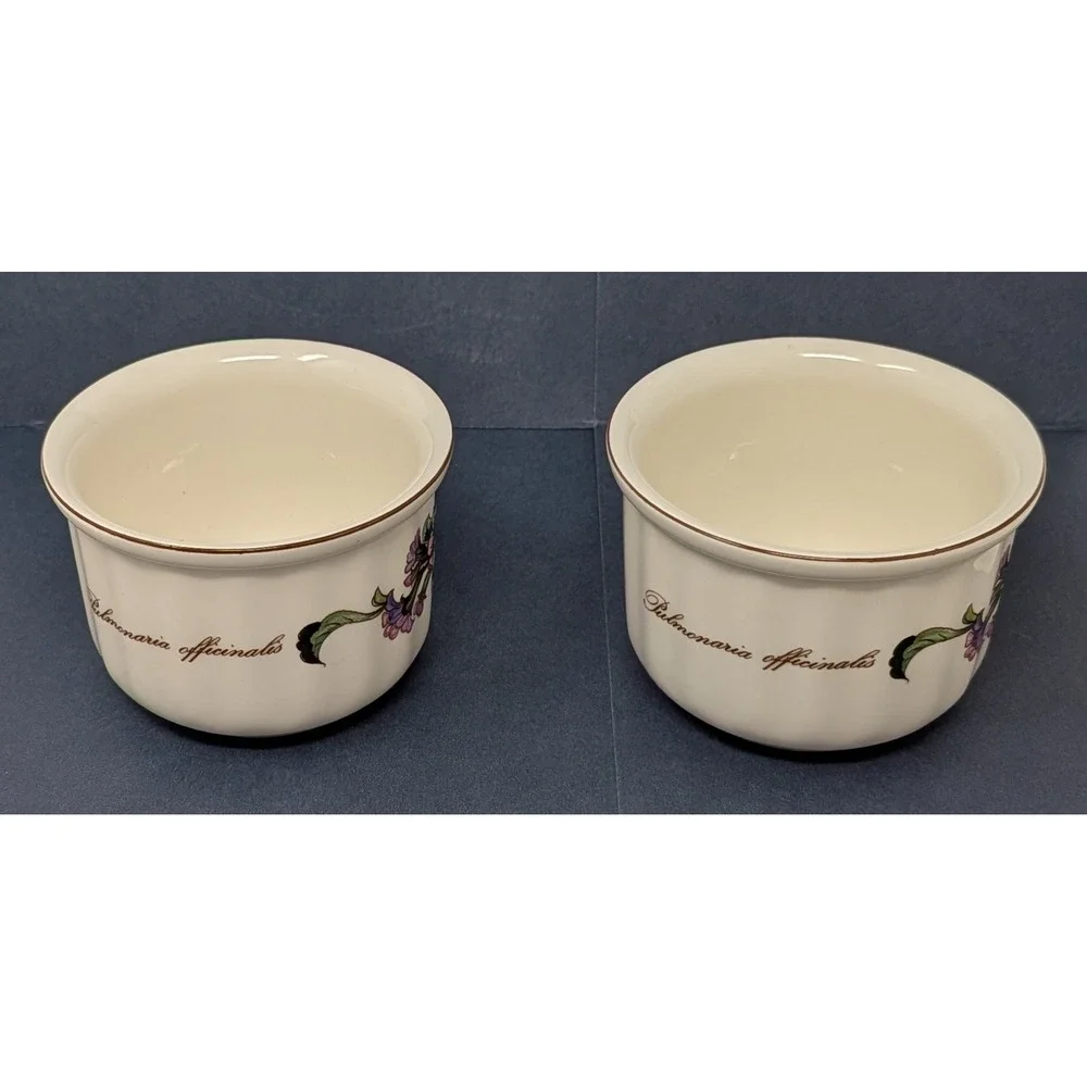 Villeroy & Boch Botanica Ramekins Set of 2 Cream Pulmonaria Officinalis